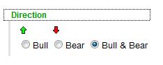 Choose the market direction: Bull or Bear
