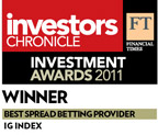 Investors Chronicle/FT Best Spread Betting Provider 2011 Investors Chronicle/FT Best Spread Betting Provider 2011